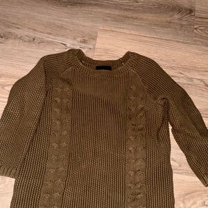 Cynthia Rowley Olive Cable Knit Sweater